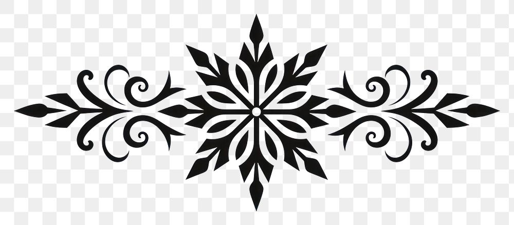 PNG Divider graphic of snowflake graphics pattern white.