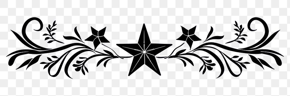 PNG Divider graphic of star graphics pattern white.