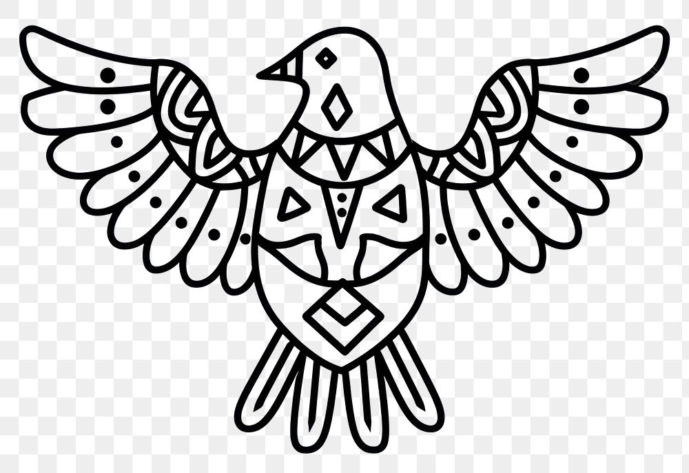 PNG Divider doodle of eagle white line bird.