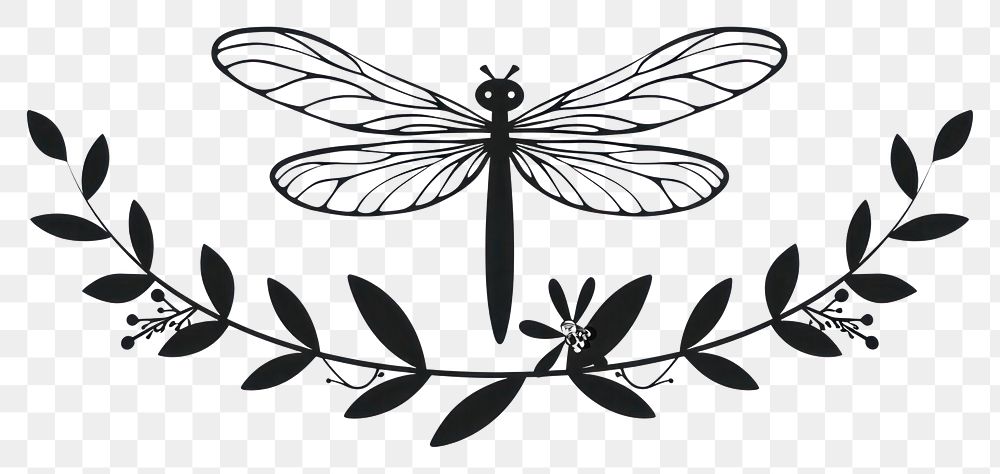 PNG Divider doodle of dragonfly drawing sketch line.