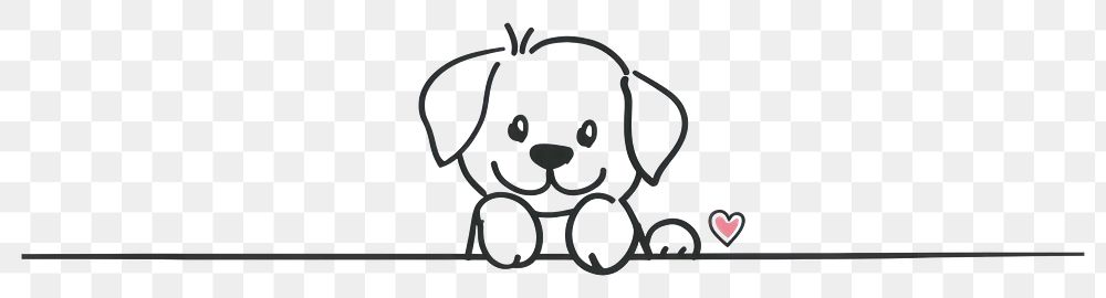 PNG Divider doodle of dog animal mammal puppy