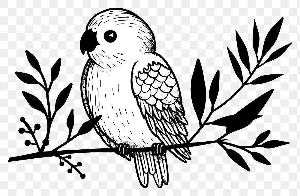 PNG Divider doodle of parrot drawing animal sketch.