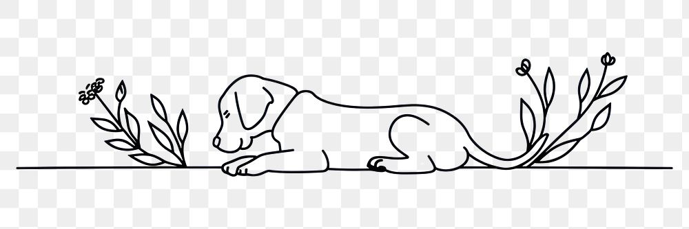 PNG Divider doodle of dog drawing animal mammal.