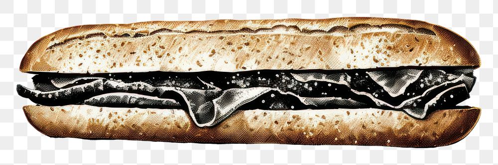 PNG Baguette sandwich bread food white background.