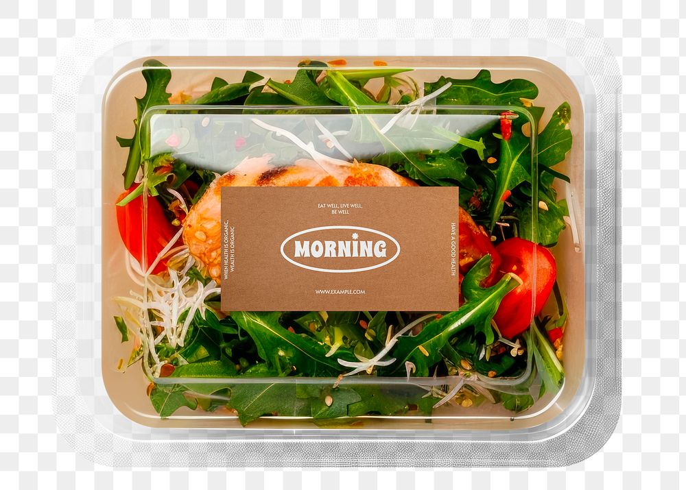 PNG Salad box label, transparent background