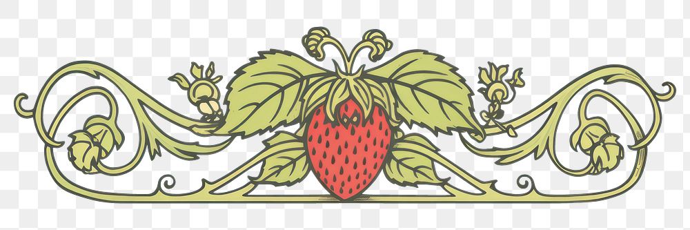 PNG Ornament divider berry strawberry pattern fruit.