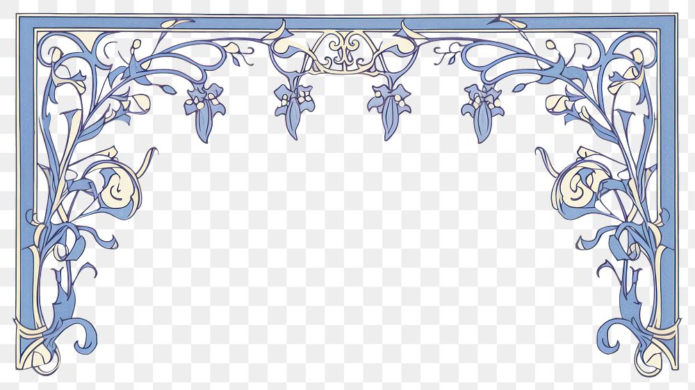 PNG Ornament divider bluebells pattern art architecture