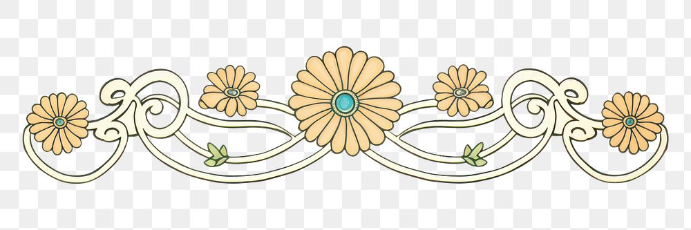 PNG Ornament divider daisy pattern art accessories.