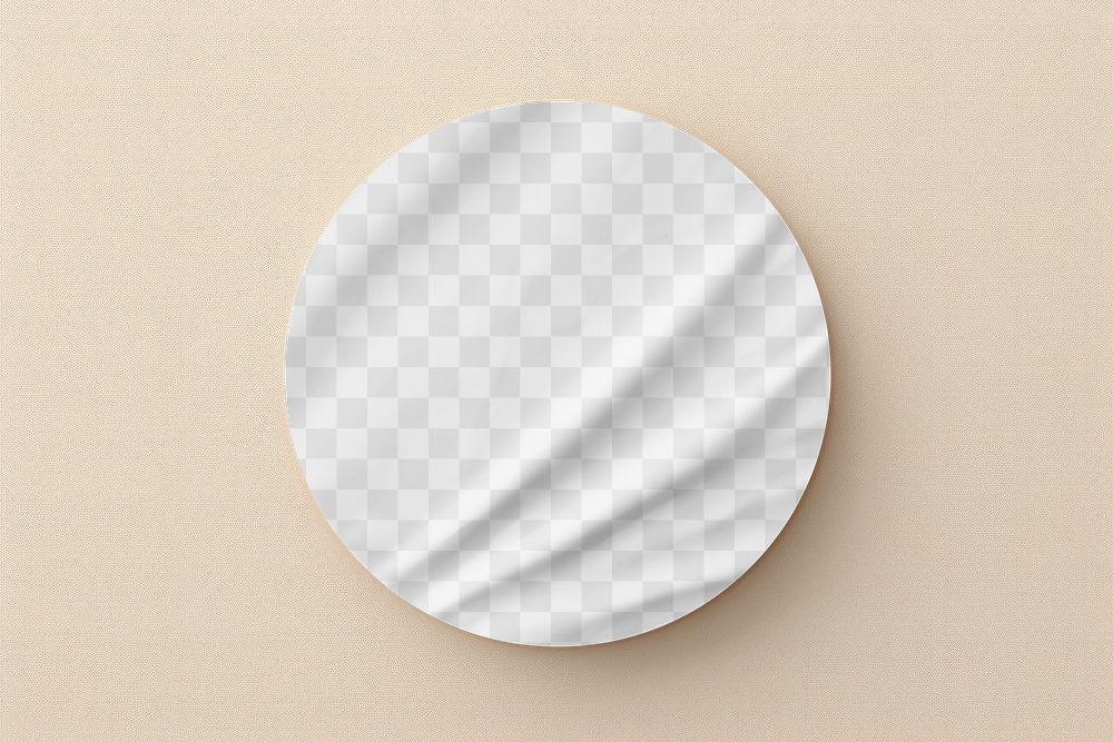 Round sticker png mockup, transparent design
