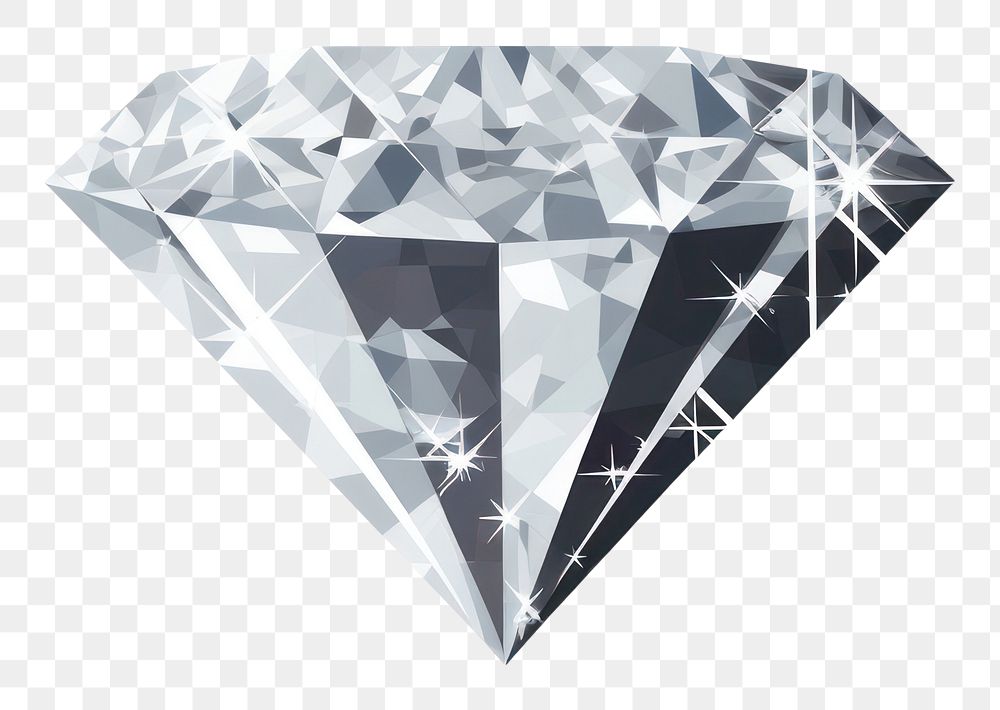 PNG Silver diamond icon gemstone jewelry shape.