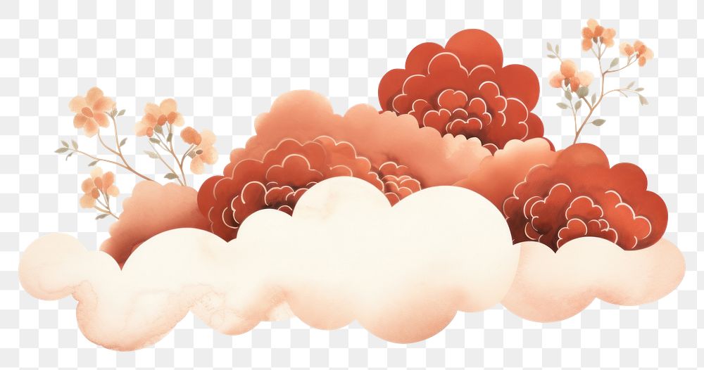 PNG Japanese cloud pattern backgrounds flower.