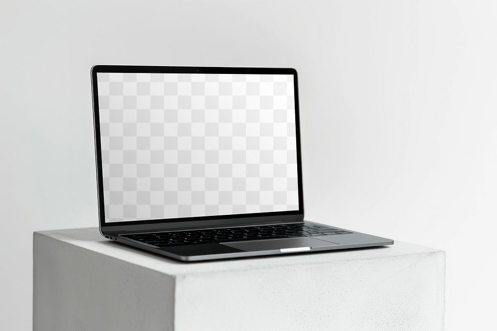 Laptop screen png product mockup, transparent design