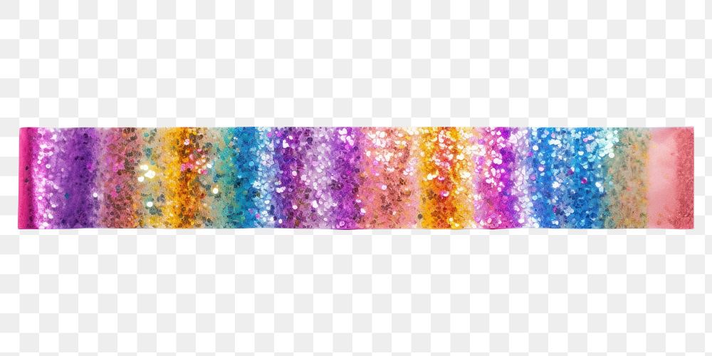 PNG Rainbow glitter texture pattern adhesive strip white background accessories creativity.