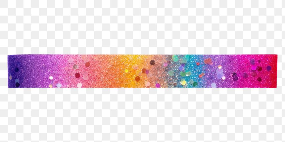 PNG Rainbow glitter texture pattern adhesive strip white background accessories rectangle