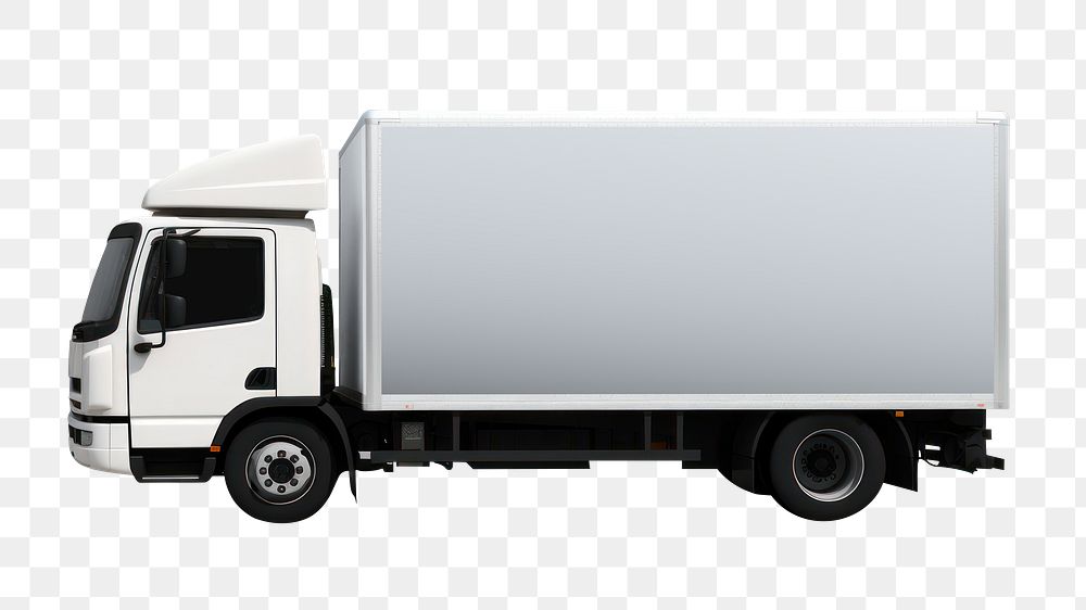 PNG off-white delivery truck, transparent background