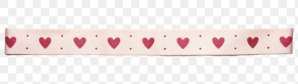 PNG Horizontal heart pattern paper strip tape white background accessories moustache