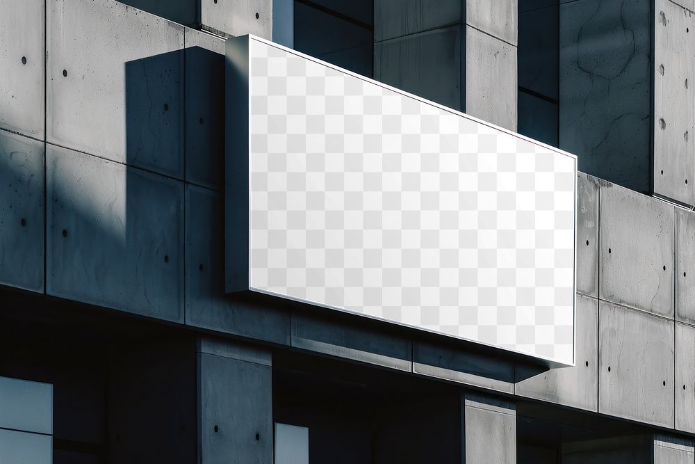 Building billboard sign png  mockup, transparent design