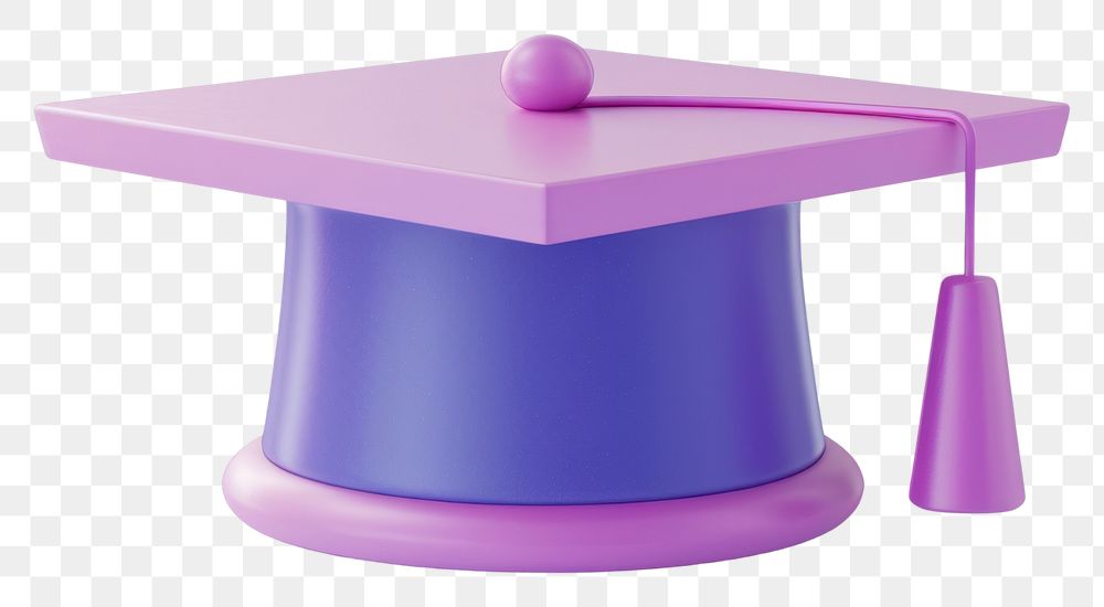 PNG Graduation cap purple table certificate.
