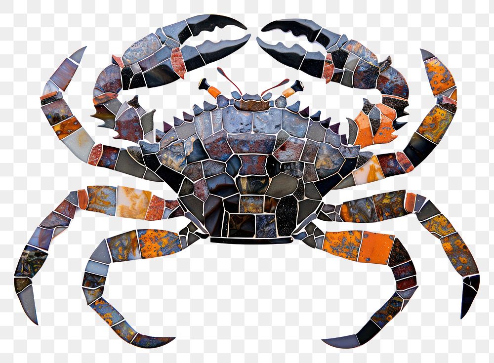 PNG Mosaic tiles of crab seafood animal nature.