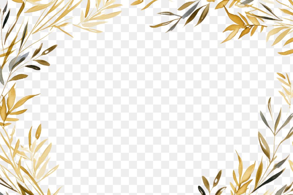 PNG  Minimal rosemary frame backgrounds pattern gold.