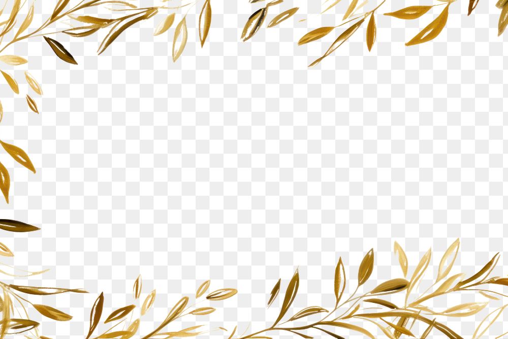 PNG  Olive branches border frame backgrounds pattern gold.
