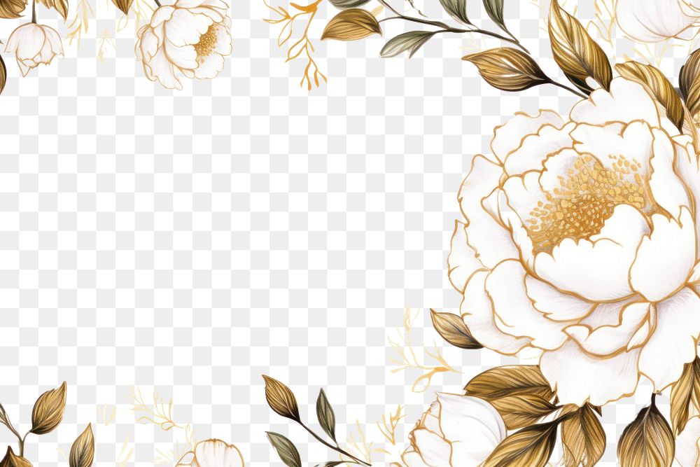 PNG  Peony border frame backgrounds pattern white.