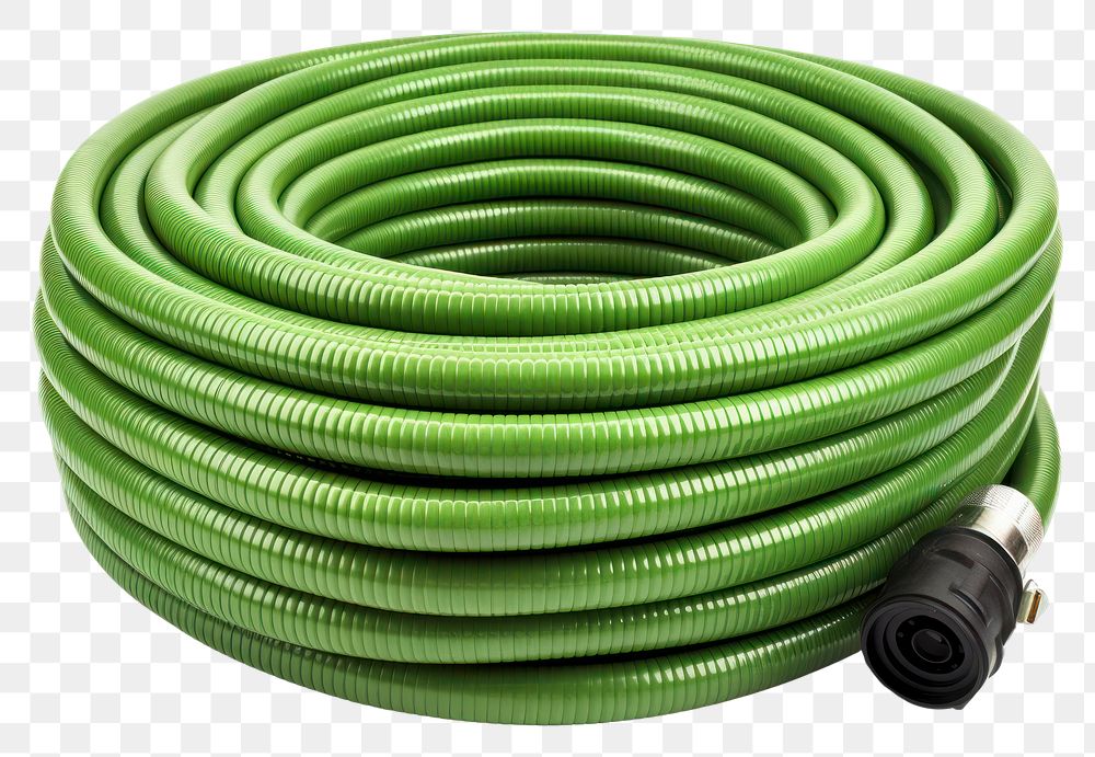PNG Green garden hose green white background watering.