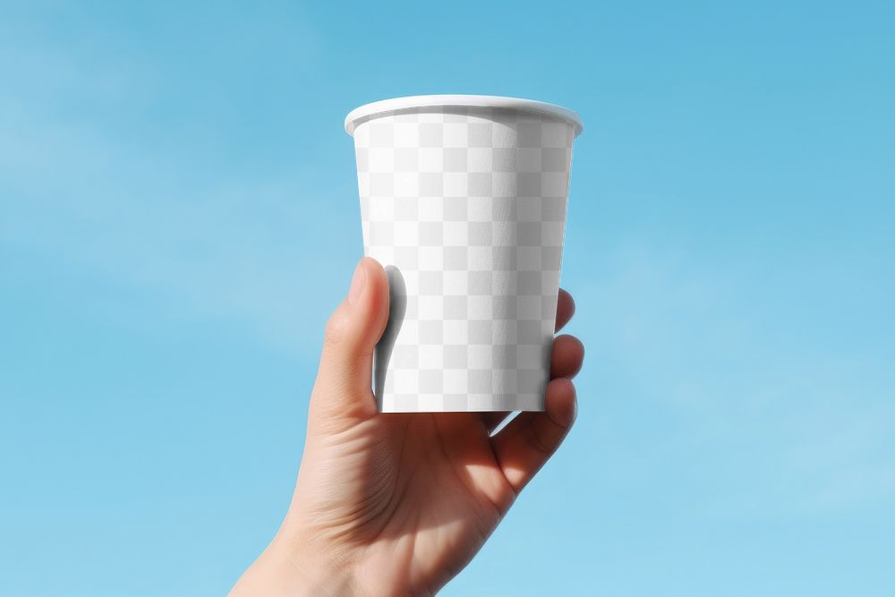Disposable coffee cup png mockup, transparent design