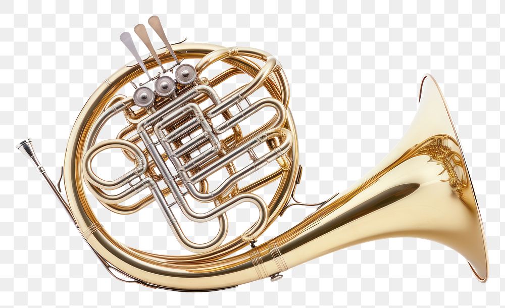 PNG French horn white background performance accessories.