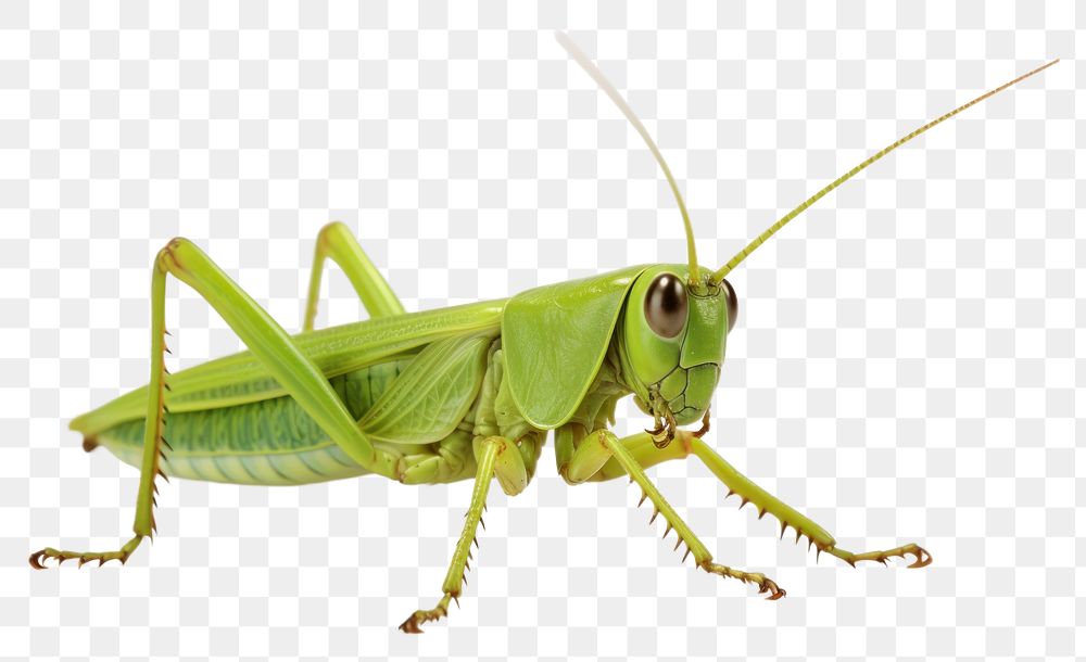 PNG Green grasshopper animal insect white background.