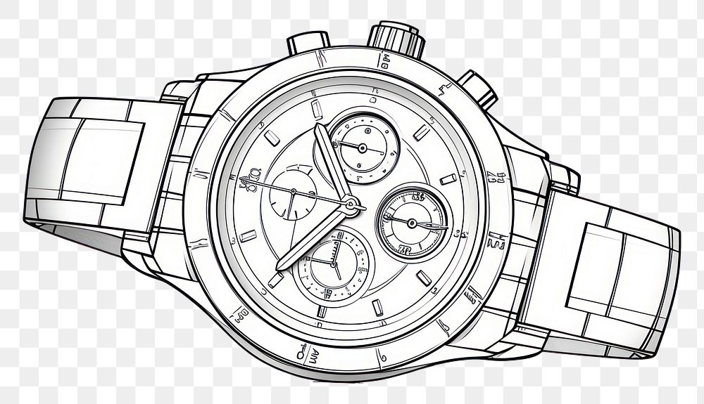 PNG Watch sketch wristwatch drawing.
