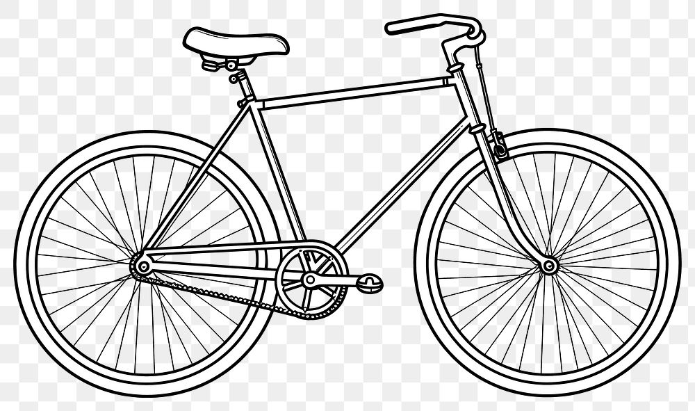 PNG Bicycle vehicle sketch wheel.