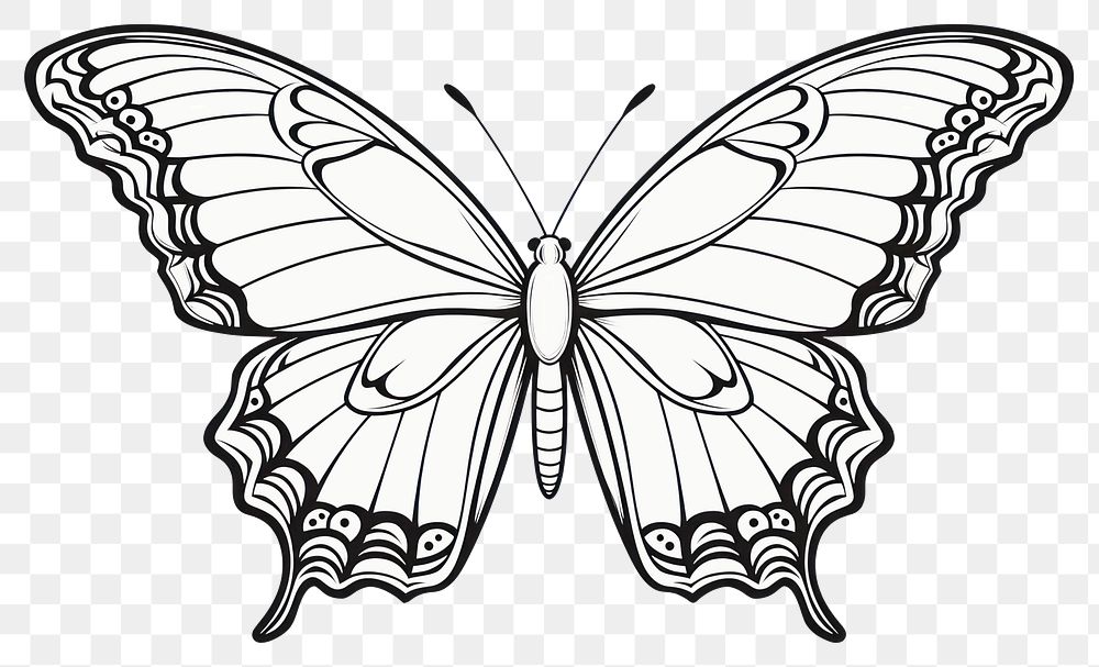 PNG Butterfly sketch drawing line.