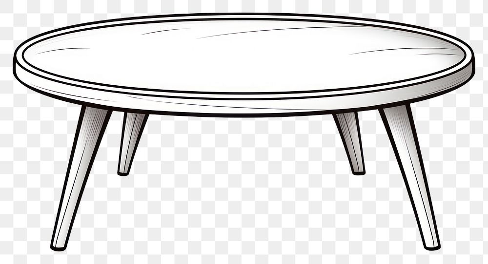 PNG Coffee table furniture sketch white.
