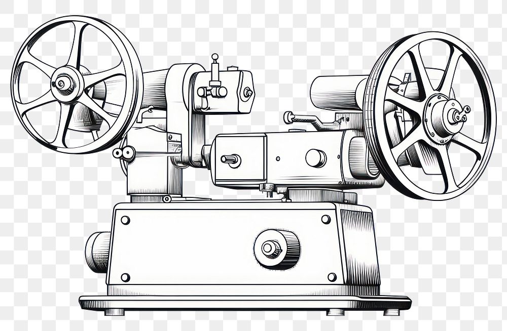 PNG Film projector machine sketch wheel.