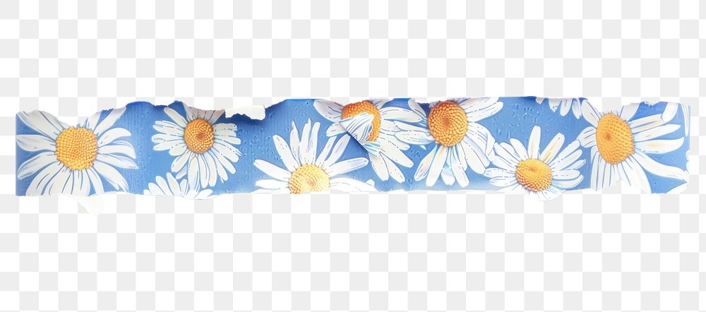 PNG Doodle cartoon daisy pattern adhesive strip flower plant white.