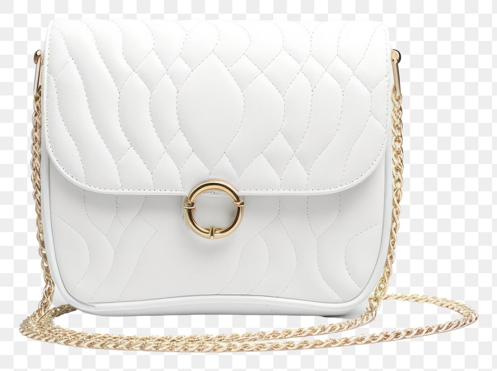 PNG White chain crossbody bag handbag white background accessories.