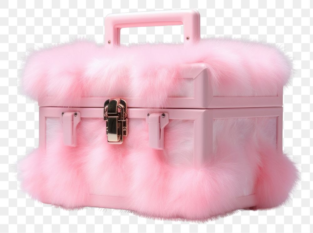 PNG Pink mini fluffy trunk bag handbag accessories accessory.