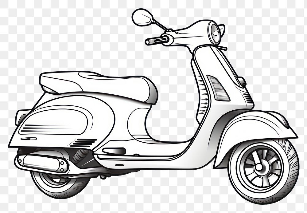 PNG Scooter motorcycle vehicle sketch.