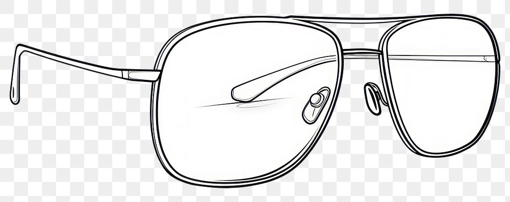 PNG Sunglasses sketch white line.