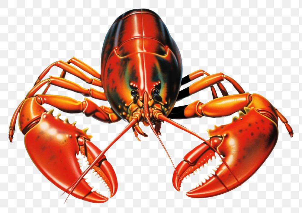 PNG Lobster seafood animal black background.