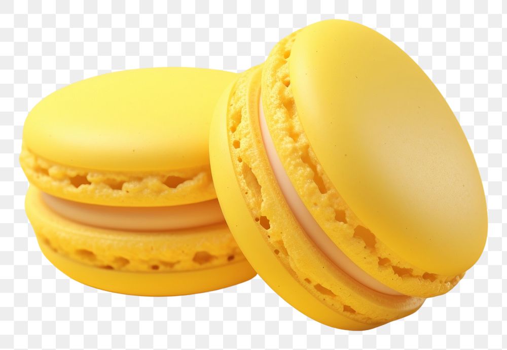 PNG Yellow macarons food confectionery freshness.