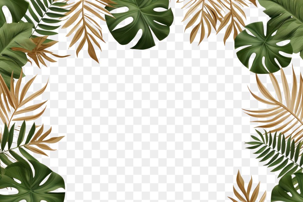 PNG  Tropical leaves border backgrounds nature plant.