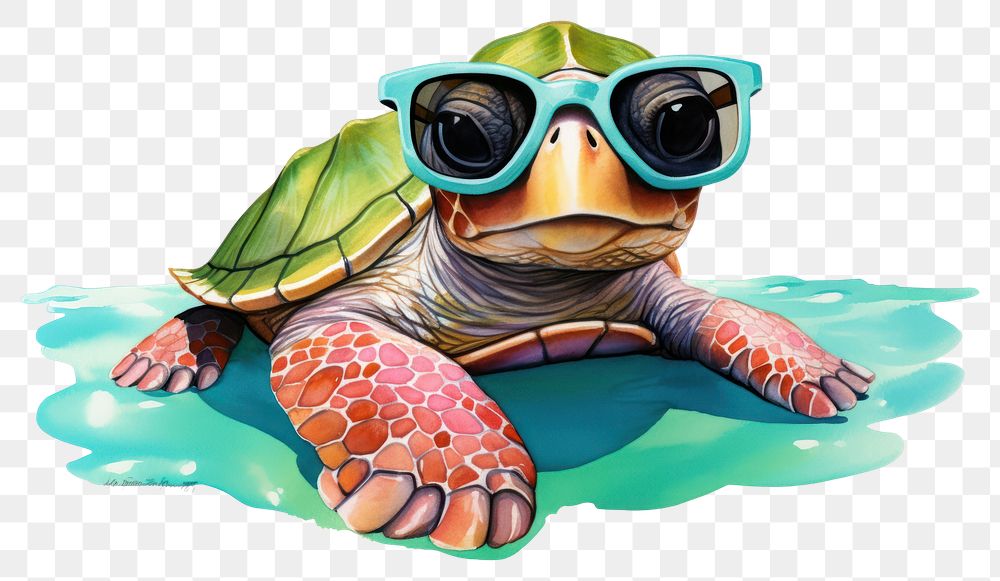 PNG Baby sea turtle glasses sunglasses reptile.
