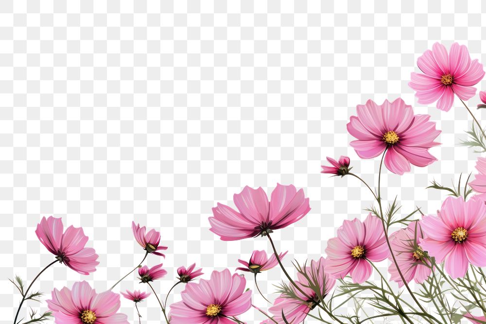 PNG Pink cosmos flowers outdoors nature petal.