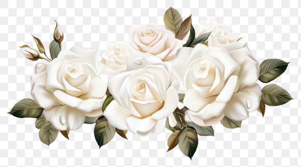 PNG White rose flower plant 