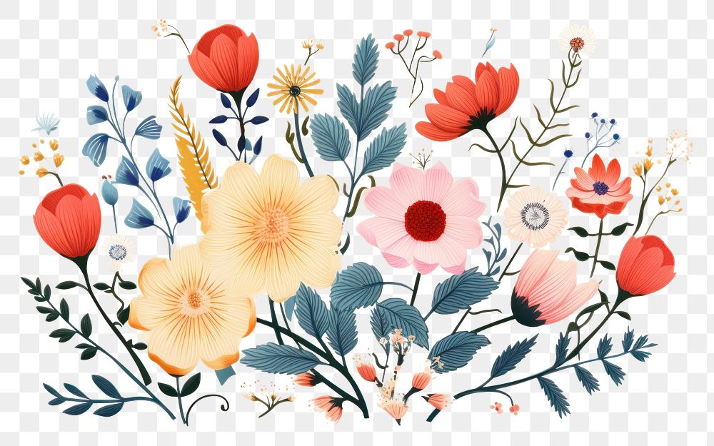 PNG Litograph minimal floral backgrounds pattern flower.