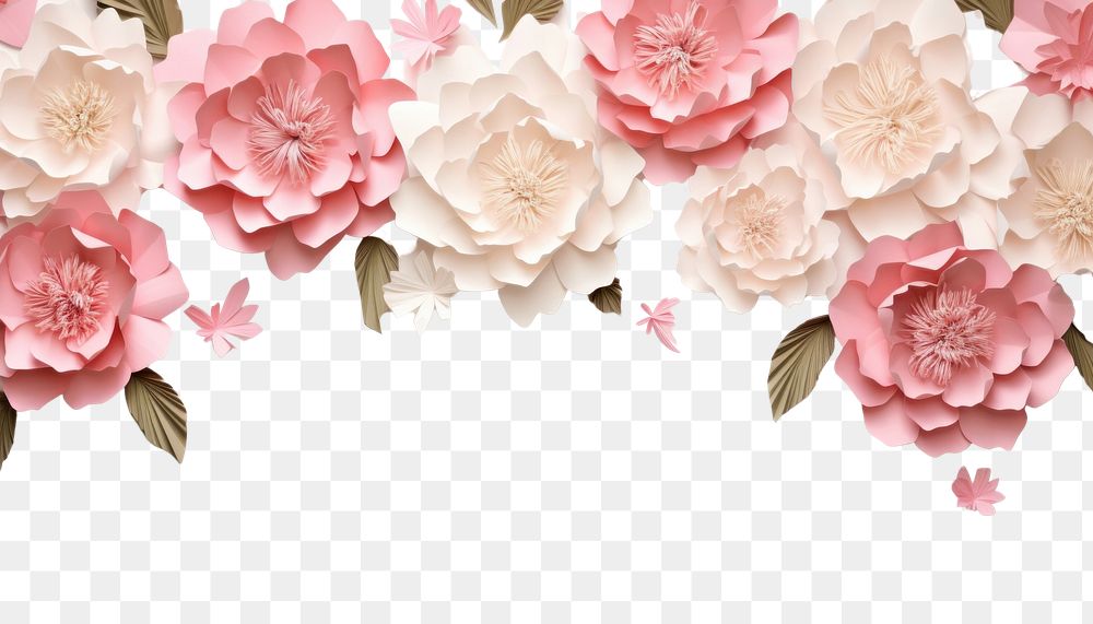 PNG  Peony border flower backgrounds pattern.