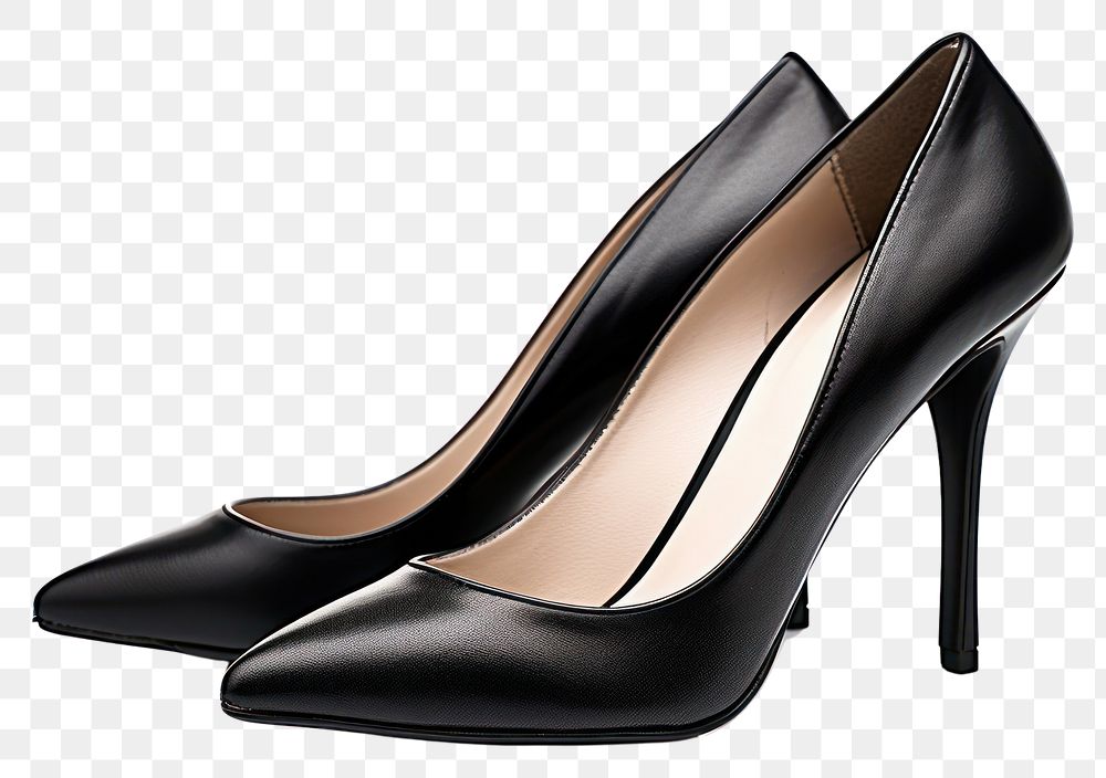 PNG High heels footwear black white.
