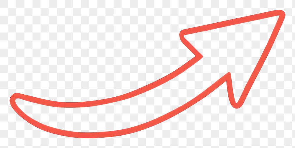 PNG Red curve arrow cartoon drawing symbol